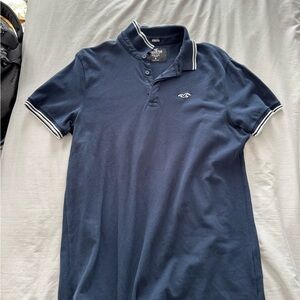 Hollister Men's Navy Polo with White Trim